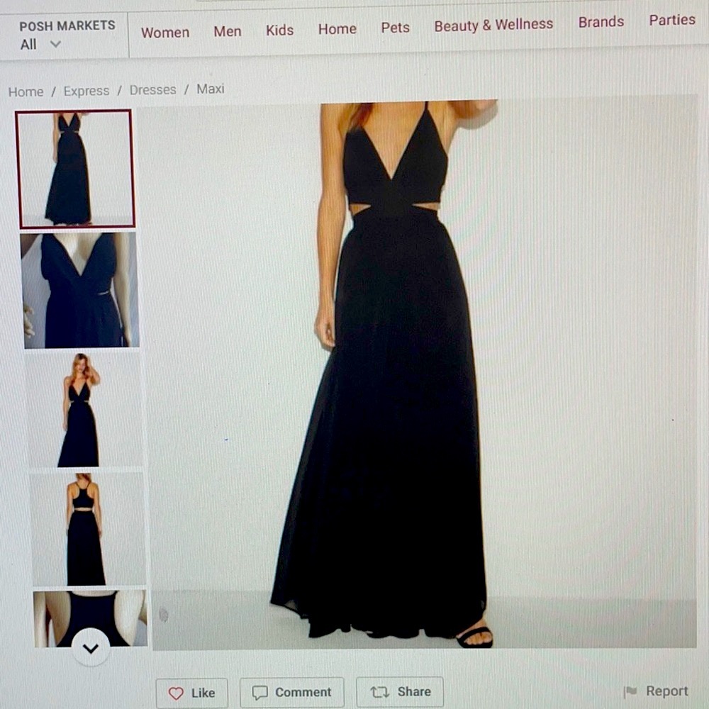 NWT express black cut out elastic waist maxi
